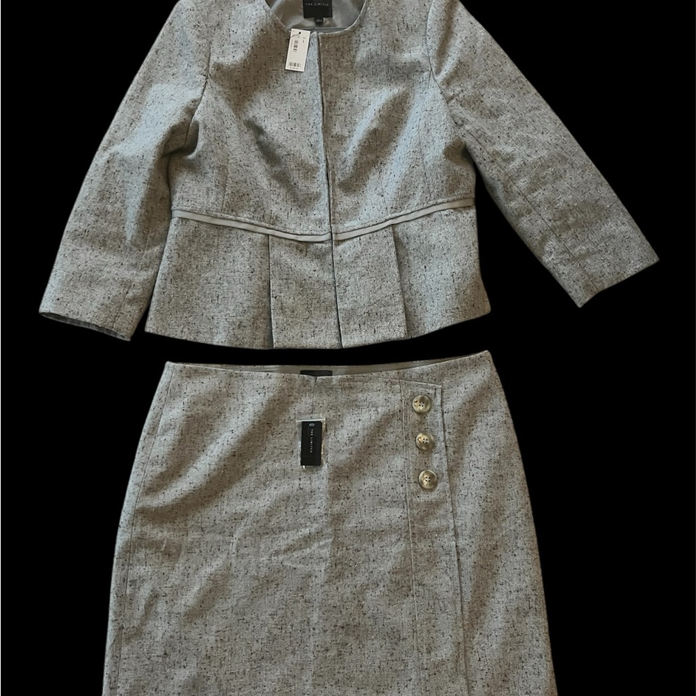 Women's Grey Jacket and Skirt Set